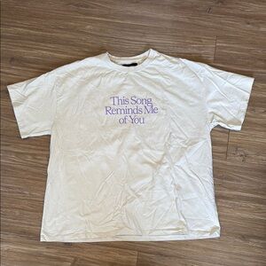 🟡SOLD🟡 Lonely Ghost “This Song Reminds Me Of You” One Size Beige and Purple T